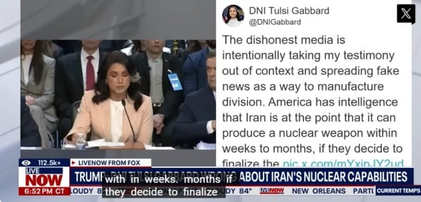 Source httpswwwfoxnewscompoliticsshes wrong trump says tulsi gabbard incorrect about iran not having nuclear weapon capabilities 
