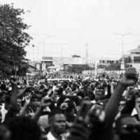 Youths assemble at the Lekki Toll gate in Lagos Nigeria to protest the killings by SARS officials