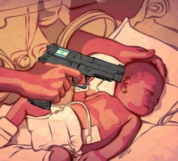 Another cartoon by Mr Fish Scheer Post 111123 was called antisemitic because it depicted an IDF soldier holding a gun to the head of a baby Medical personnel in Gaza report frequently treating children who have been shot in the head by Israeli snipers Guardian 4224