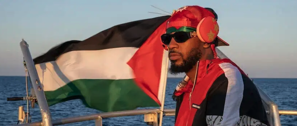  | US labor leader Christian Smalls sails on the Gaza Freedom Flotilla ship Handala on July 15 2025 Photo Tan Safi Freedom Flotilla Coalition | MR Online