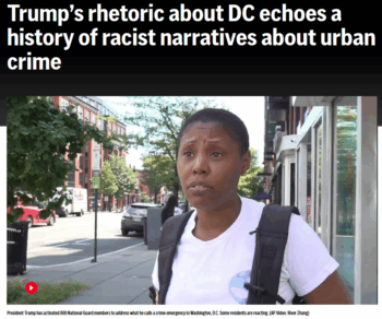 Even while critiquing Trumps rhetoric Conservatives have for generations used denigrating language to describe the condition of major cities AP 81225 allows that rhetoric to frame the reality Trump says the extraordinary moves are necessary to curb an urgent public safety crisis