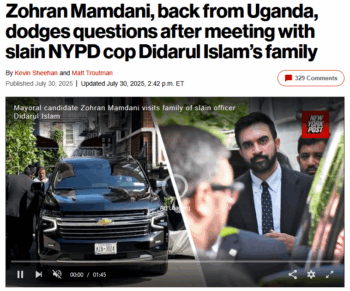 The New York Post 73025 scolded Mamdani for not turning a visit to grieving relatives into a press conference