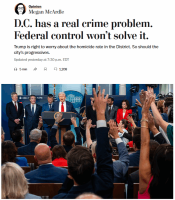Megan McCardle Washington Post 81225 said DC had a massive 32 drop from the 273 people who were killed in 2023 but that probably wasnt much comfort to those 187 people or their grieving families