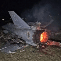 An AI-generated image of a downed F-35 published on social media by Iranian Tasnim News Agency on June 14, 2025. Source: X.com