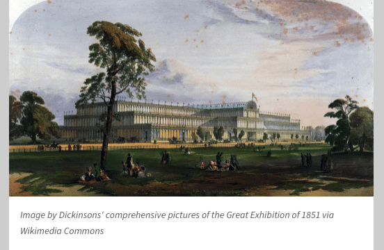 Figure 2: An image of Crystal Palace during the Great Exhibition.