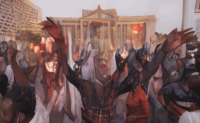 Muvindu Binoy (Sri Lanka), Protest in Colour IV, 2022.