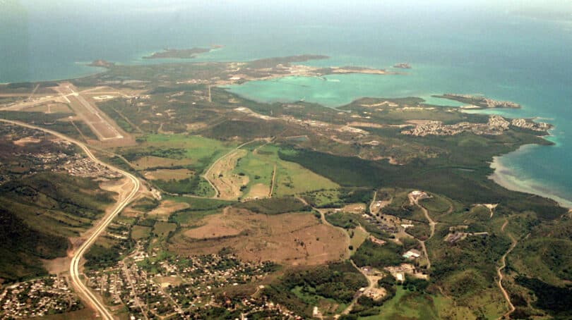 Aerial view of Roosevelt Roads Naval Station, Puerto Rico, 1997.