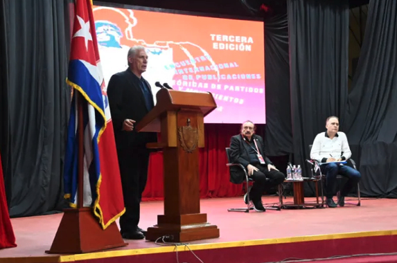 President Díaz-Canel addresses delegates in Havana about the growing role of artificial intelligence in imperialist information warfare.