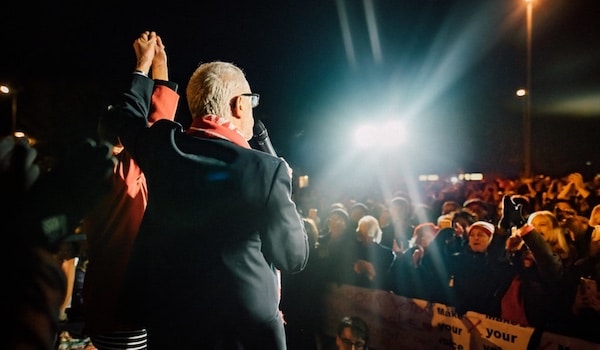 Jeremy Corbyn at a rally during the 2019 general election. Photo: Jeremy Corbyn / Flickr / CC BY 2.0
