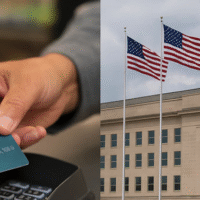 EBT at the checkout and the Pentagon on the skyline: the U.S. feeds its war budget while pushing poor and working-class people deeper into hunger.