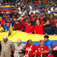 Interior minister and PSUV leader Diosdado Cabello leading a mass demonstration in Caracas on Nov. 25, 2025. Photo: Francisco Trias
