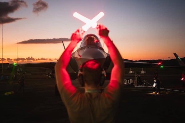 MR Online   A US AIR FORCE CREW CHIEF GUIDES A F 35A LIGHTNING II FOLLOWING A LARGE SCALE STRIKE AGAINST VENEZUELA IN CEIBA PUERTO RICO JANUARY 3 2026 US AIR FORCE PHOTO   MR Online