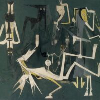 Wilfredo Lam (Cuba), Les Abalochas dansent pour Dhambala, dieu de l’unité (The Abalochas Dance for Dhambala, the God of Unity), 1970.