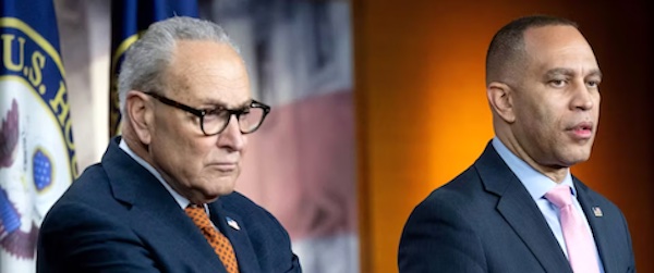 MR Online   US Senate Minority Leader Chuck Schumer D NY and House Minority Leader Hakeem Jeffries D NY hold a press conference on Capitol Hill in Washington DC on January 8 2026 Photo by Saul LoebAFP via Getty Images   MR Online
