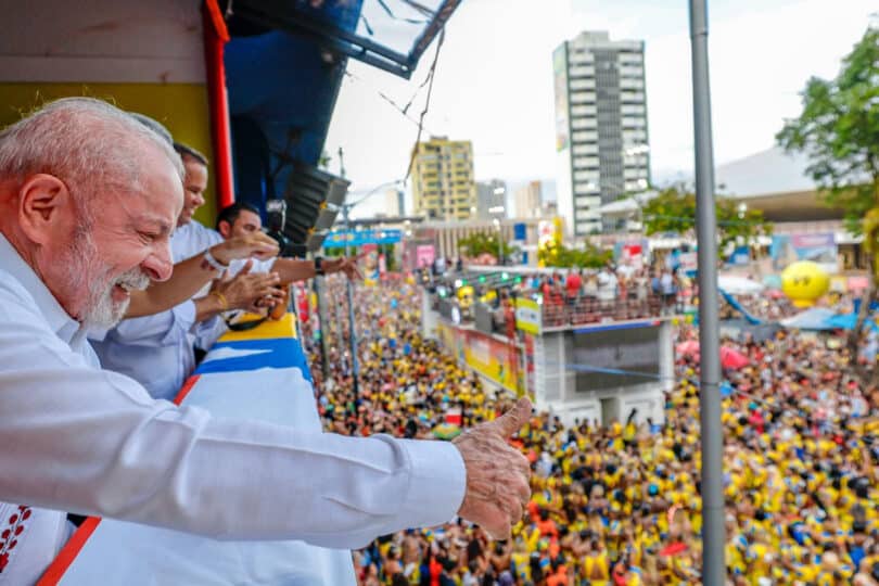 Brazilian president Luiz Inácio Lula da Silva at a Carnival parade in Salvador, Bahia, February 14, 2026.