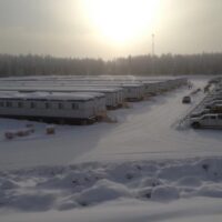 An industry camp for workers on a pipeline near Rainbow Lake, Alberta. Photo by Jason Woodhead/Flickr.