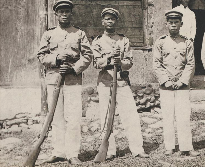 Filipino constabulary officers of the kind who tracked Fagen. The Philippines constabulary was a U.S. proxy force that was created and financed by the U.S. to complete the pacification of nationalist rebels that was started by the U.S. military. [Source: alchetron.com]