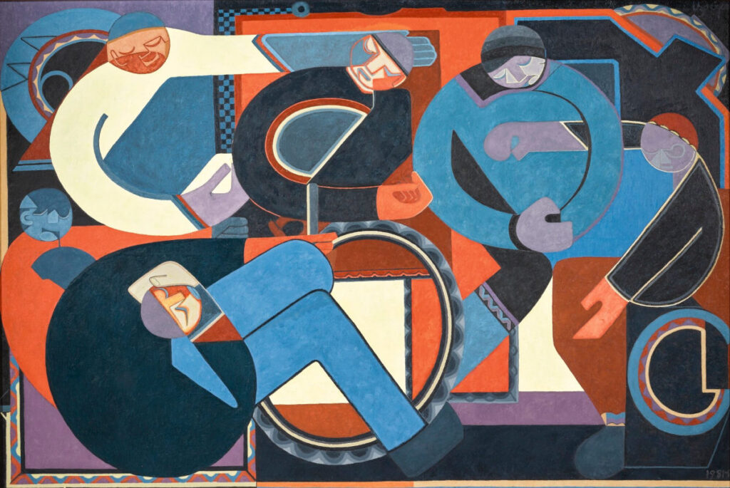 Uzo Egonu (Nigeria), Stateless People, an Assembly, 1982.