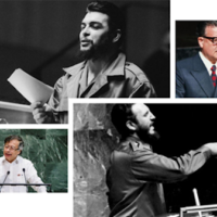 Ernesto Che Guevara, Salvador Allende Gossens, Fidel Castro Ruz, and President Gustavo Petro Urrego of Colombia. Fundación Salvador Allende; United Nations Library.