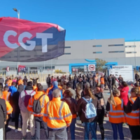 Amazon workers in Murcia, Spain, struck in November and December 2025. Photo: CGT