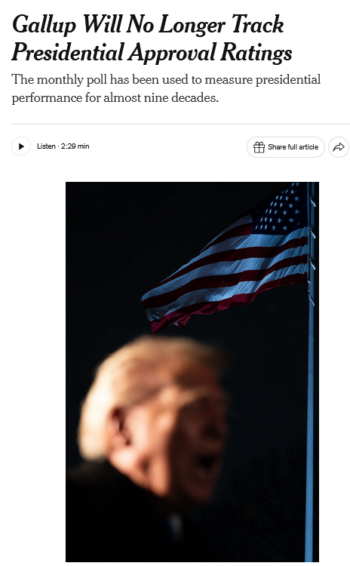 “Gallup’s…88 years of data give historical context to what amounts to a monthly snapshot of Americans’ views,” wrote the New York Times (2/11/26). “Political and news media analysts have come to rely on the poll to understand shifting trends in the country over time.”