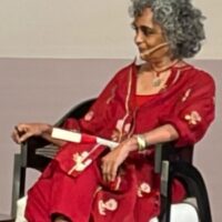 Arundhati Roy at Kamani Auditorium on March 9, 2026. Photo: The Wire