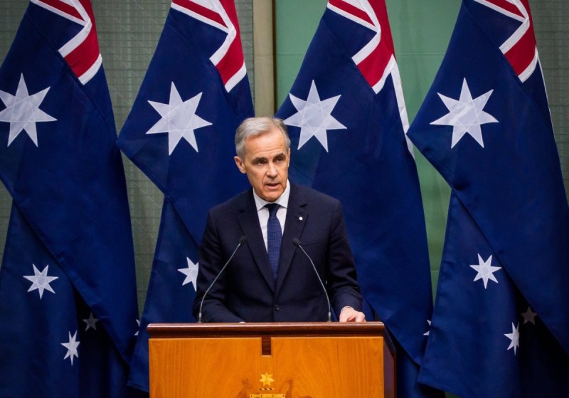 Mark Carney speaks at Australian Parliament House on March 5, 2026. Photo courtesy Mark Carney/Facebook.