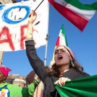 Anti-war demonstrators gather near the White House in Washington, D.C., on Feb. 28 after U.S. and Israeli strikes on Iran.