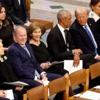 Former US presidents Bill Clinton, George W. Bush, Barack Obama, Donald Trump and Joe Biden (not pictured) in attendance as the state funeral for their predecessor Jimmy Carter on 9 January 2025. Photo credit: Chip Somodevilla
