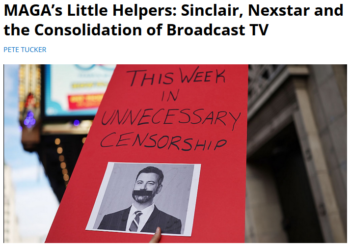 FAIR.org (10/8/25): “Nexstar’s announcement came only hours after Trump FCC chair Brendan Carr publicly threatened ABC stations if they didn’t yank Kimmel.”