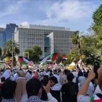 Thousands protest in front of US Embassy in Jakarta – April 5, 2026 (Antara)
