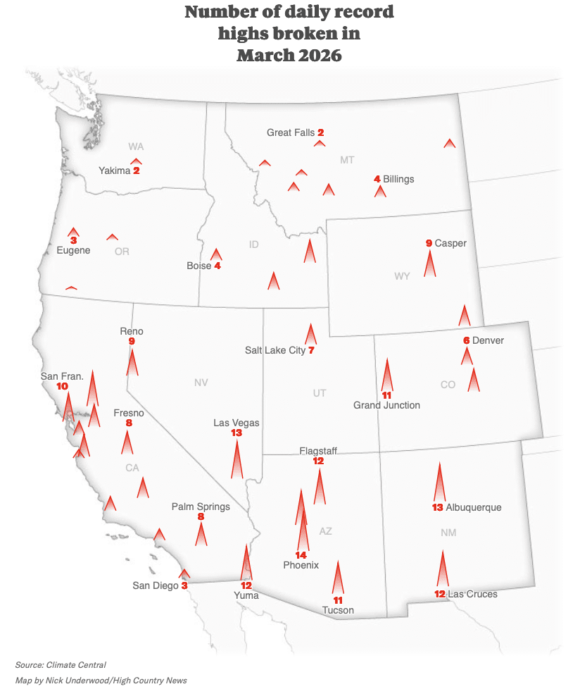 Source: Climate Central Map by Nick Underwood/High Country News