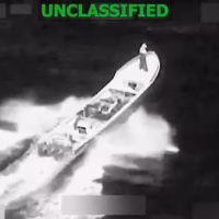 An image from a video provided by the US Southern Command, showing a small boat accused of trafficking drugs in the eastern Pacific Ocean shortly before it was destroyed by the US, killing two and injuring one, on January 23, 2026. Photo: US Southern Command/AP/file photo.