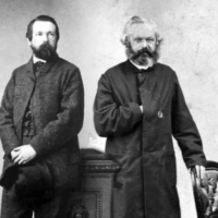 Friedrich Engels (left) and Karl Marx (right)