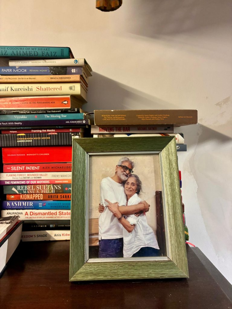An image of Gautam Navlakha and Sahba Husain at their house. Photo: Mekhala Saran.