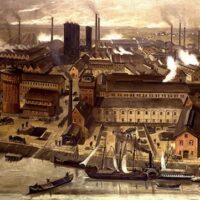 The BASF factory at Ludwigshafen, Germany, pictured on a postcard in 1881. Courtesy Wikipedia