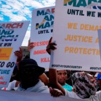 South Africans protest against illegal migration, in Johannesburg, South Africa, April 29, 2026