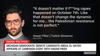 CNN (4/8/26) quoted Hasan Piker’s stream (4/8/26) without noting that his comments were in the context of his urging his audience not to dismiss firsthand accounts by former Israeli captives of sexual violence. 