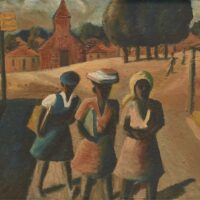 Gerard Sekoto (South Africa), Three School Girls, early 1940s.