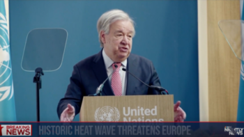 NBC Nightly News (6/23/26) had a tight shot of UN Secretary General Antonio Guterres…