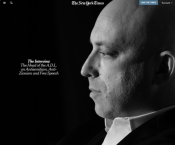 The New York Times (8/9/25) challenged ADL CEO Jonathan Greenblatt on his group’s equation of anti-Zionism with antisemitism, and on its call for Students for Justice in Palestine to be “investigated for materially supporting a foreign terrorist organization, which can carry a penalty of up to 20 years in prison.”