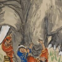 Tomioka Tessai (Japan), Blind Men Appraising an Elephant, 1921.