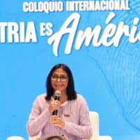 Acting President Delcy Rodriguez highlighted the historical contradiction between United States exceptionalism and the Bolivarian project of regional integration. Photo: EFE.