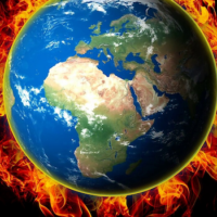 Earth on fire. Graphic: Wikimedia/Cristian Ibarra Santillan