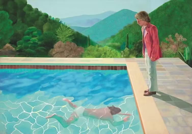 Portrait of an Artist (Pool with Two Figures) by David Hockney (1972) Christie's / Wikipedia
