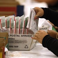 An election worker processes mail-in ballots for the California state primary election at the Los Angeles County Ballot Processing Center on June 05, 2026, in City of Industry, California. (Photo by Justin Sullivan/Getty Images)