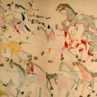 Red Horse (Minneconjou Lakota Sioux, 1822-1907), ‘Untitled from the Red Horse Pictographic Account of the Battle of the Little Bighorn,’ 1881.