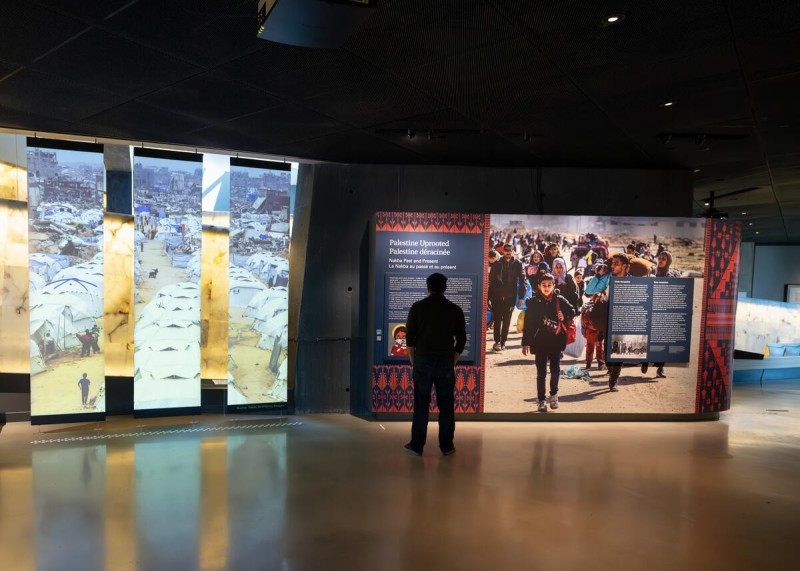 A view from inside the Palestine Uprooted exhibit. Photo courtesy the Canadian Museum for Human Rights/X.