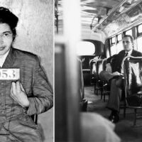 Rosa Parks, who helped start the civil rights movement in the United States in 1955 when she refused to give up her seat to a white man on a Montgomery, Alabama bus CREDIT: Centre for Black Literature