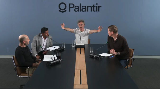 Palantir CEO Alex Karp presides over a November 3, 2025 company earnings call. YouTube / Palantir